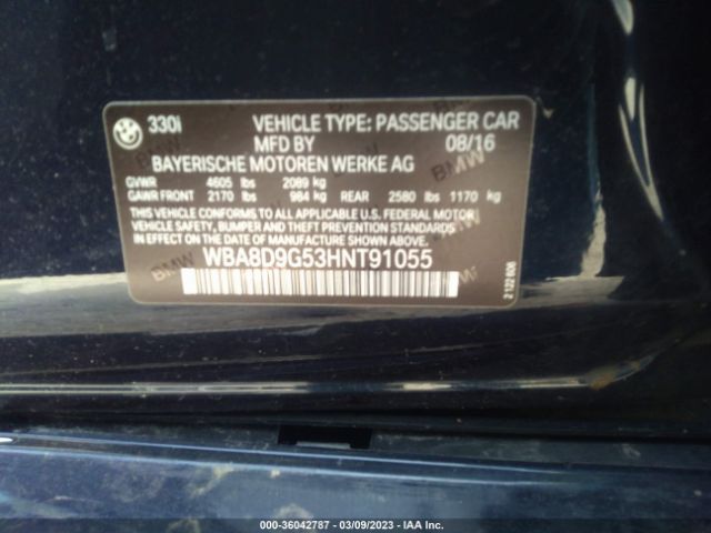 WBA8D9G53HNT91055 BMW 3 Series 330i Xdrive