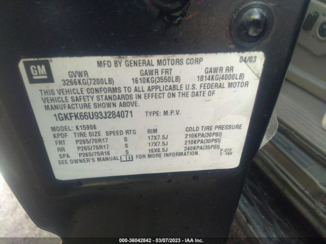 1GKFK66U93J284071 GMC YUKON XL DENALI