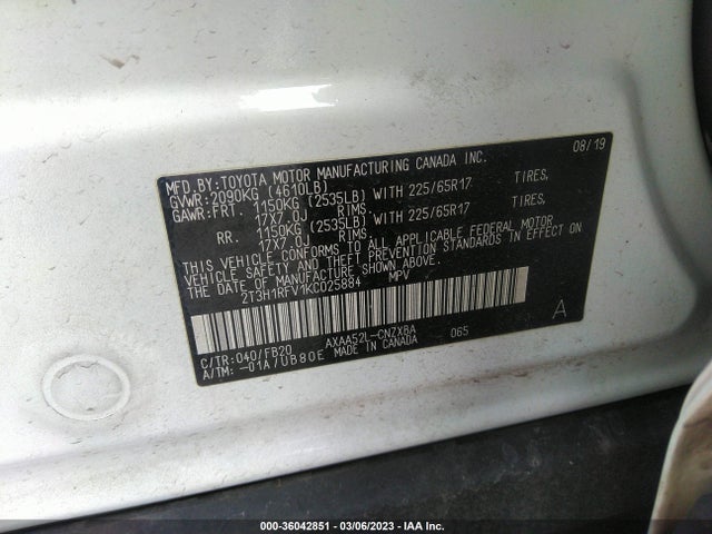 Toyota RAV4 LE 2019 2T3H1RFV1KC025884 Image 11