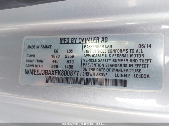 WMEEJ3BAXFK800877 Smart Fortwo Passion/pure