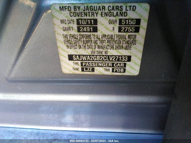 2012 JAGUAR XJ SAJWA2GB2CLV27133 Photo 8