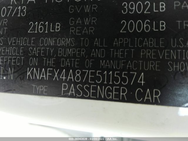 KNAFX4A87E5115574 KIA FORTE EX