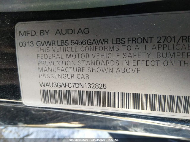2013 AUDI A7 3.0 PRESTIGE VIN: WAU3GAFC7DN132825