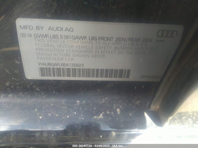 WAUBGAFL6EA125823 Audi S4 Premium Plus