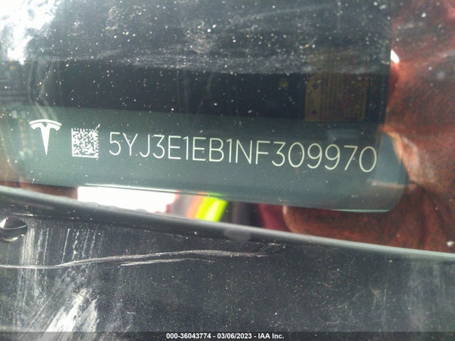 Tesla Model 3 Long Range 2022 5YJ3E1EB1NF309970 Image 10