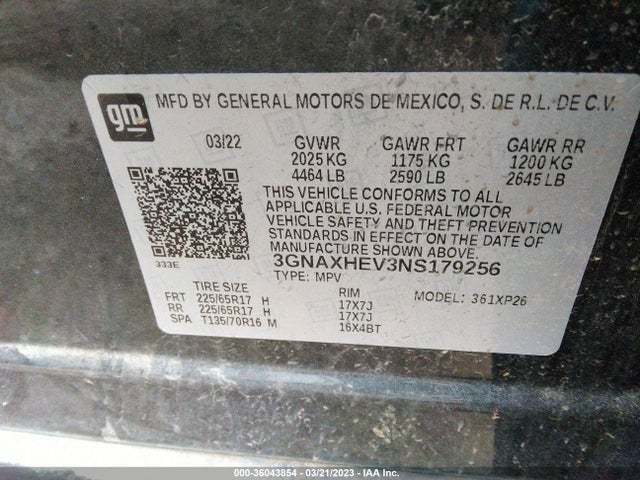 Chevrolet EQUINOX LS 2022 3GNAXHEV3NS179256 Image 9