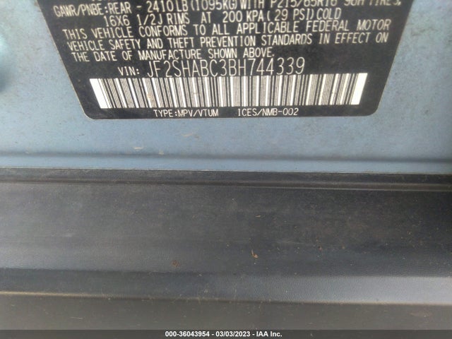 JF2SHABC3BH744339 Subaru Forester 2.5x