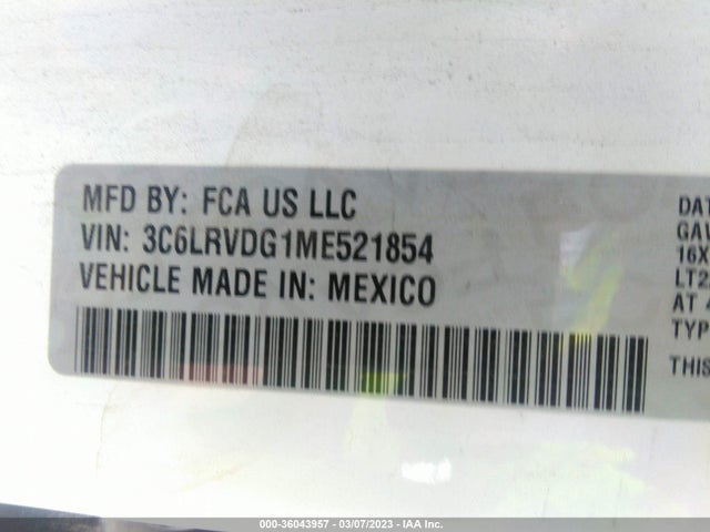 2021 Ram Promaster, VIN: 3C6LRVDG1ME521854