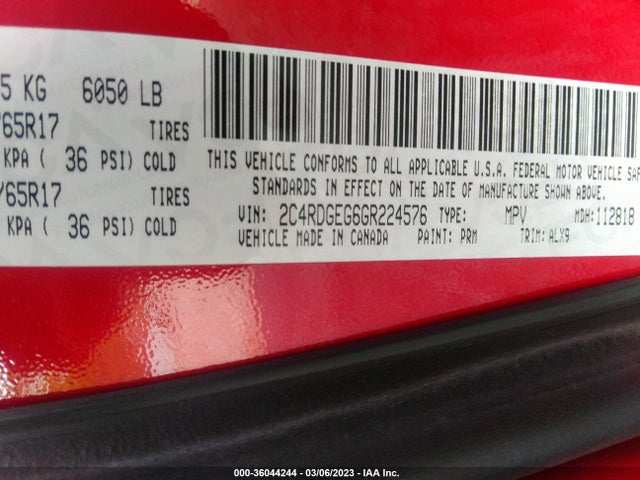 Dodge Grand Caravan R/t 2016 2C4RDGEG6GR224576 Image 9
