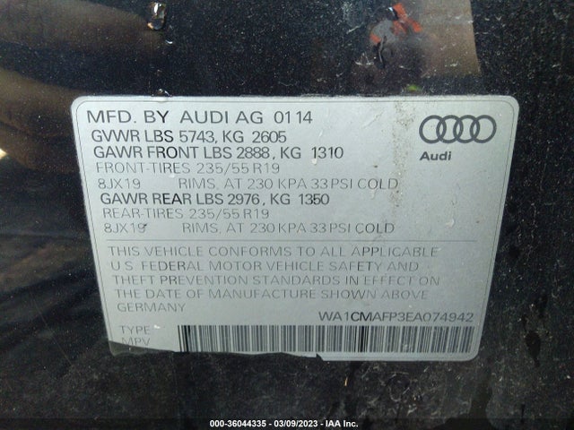 WA1CMAFP3EA074942 Audi Q5 Premium Plus