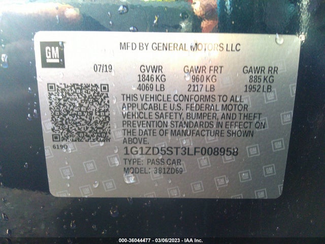 Chevrolet MALIBU LT 2020 1G1ZD5ST3LF008958 Image 9