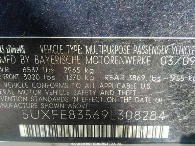 5UXFE83569L308284 BMW X5 48i