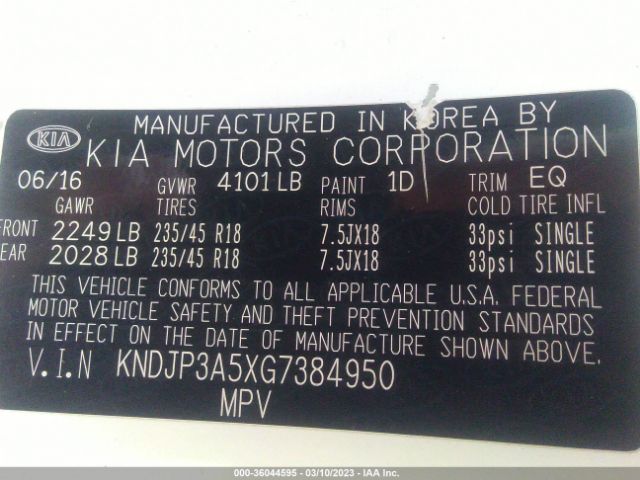 KNDJP3A5XG7384950 KIA SOUL +