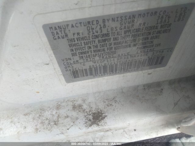 3N1AB7AP3JY326260 Nissan SENTRA S