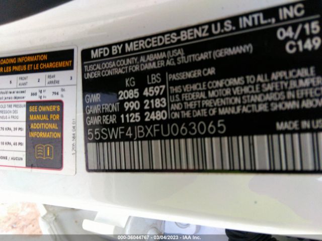 Mercedes-Benz C-class C 300 2015 55SWF4JBXFU063065 Image 10
