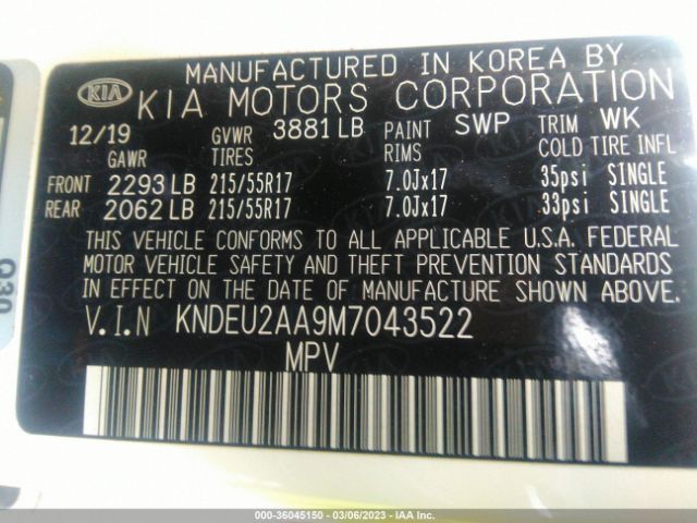 KNDEU2AA9M7043522 KIA SELTOS S