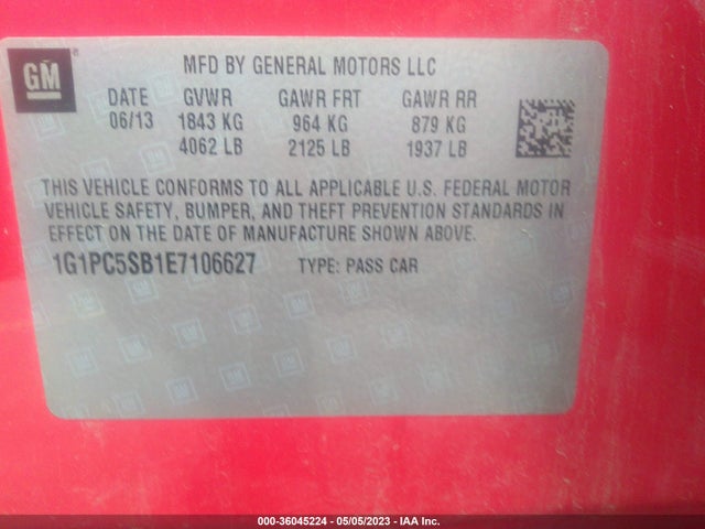 Chevrolet Cruze 1lt Auto 2014 1G1PC5SB1E7106627 Image 9