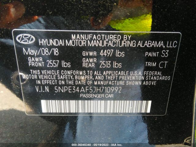 5NPE34AF5JH710992 Hyundai Sonata Sport+