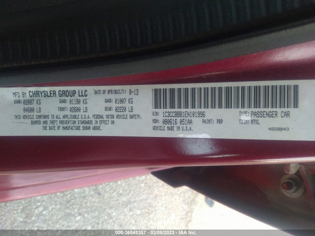 1C3CCBBB1EN101996 Chrysler 200 Touring