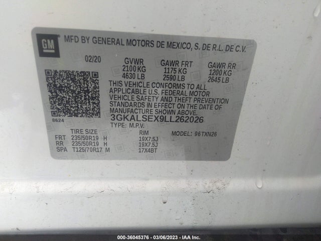 2020 GMC Terrain, VIN: 3GKALSEX9LL262026