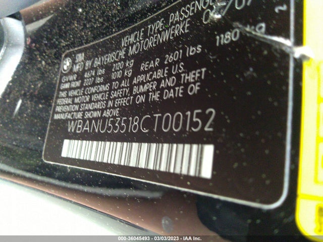 BMW 5 Series 528i 2008 WBANU53518CT00152 Image 10