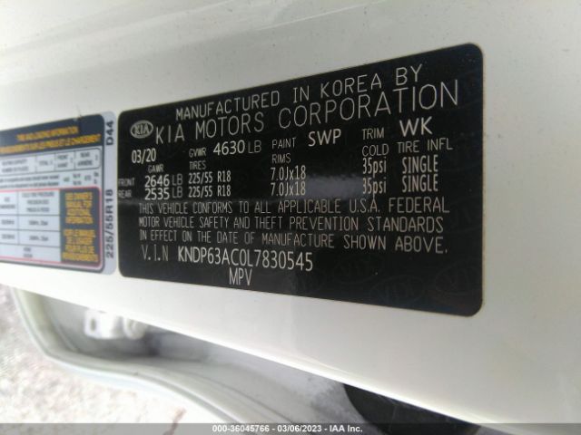 KNDP63AC0L7830545 KIA SPORTAGE S