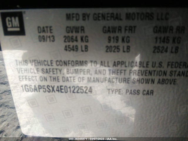 Cadillac Cts Sedan Rwd 2014 1G6AP5SX4E0122524 Image 9