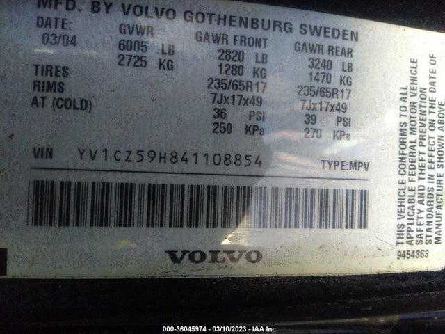 Volvo XC90 2004 YV1CZ59H841108854 Image 10