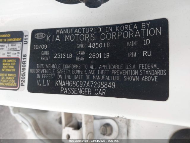 KNAHG8C97A7298849 KIA Rondo Lx