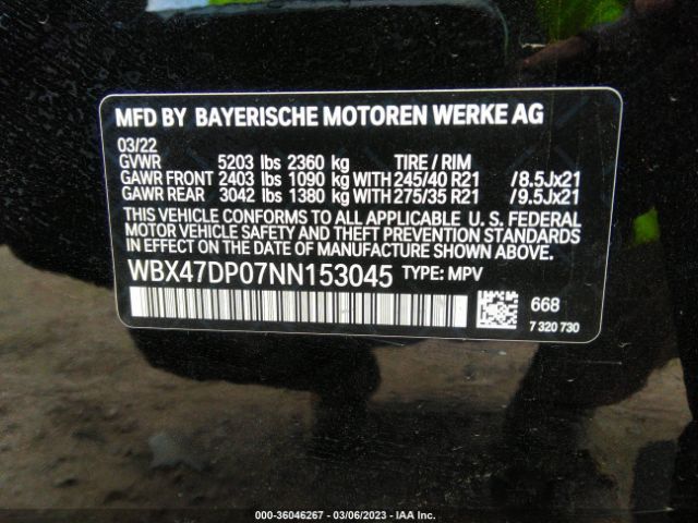 WBX47DP07NN153045 BMW X3 Sdrive30i