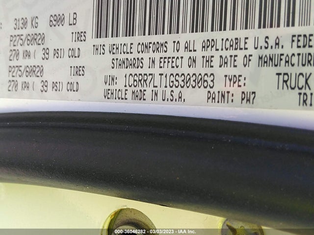 RAM 1500 Lone Star 2016 1C6RR7LT1GS303063 Image 9