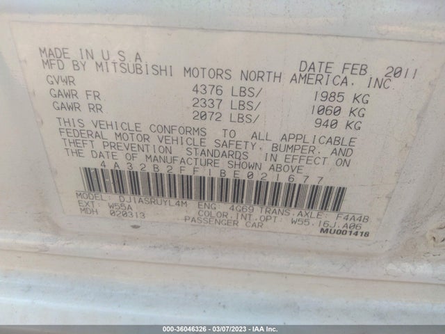 4A32B2FF1BE021677 Mitsubishi GALANT FE
