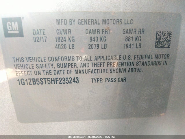 Chevrolet MALIBU LS 2017 1G1ZB5ST5HF235243 Image 10