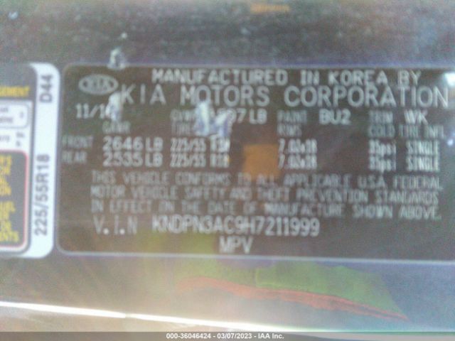 KNDPN3AC9H7211999 KIA Sportage Ex