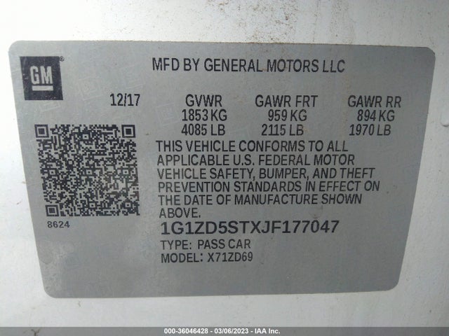 Chevrolet MALIBU LT 2018 1G1ZD5STXJF177047 Image 9