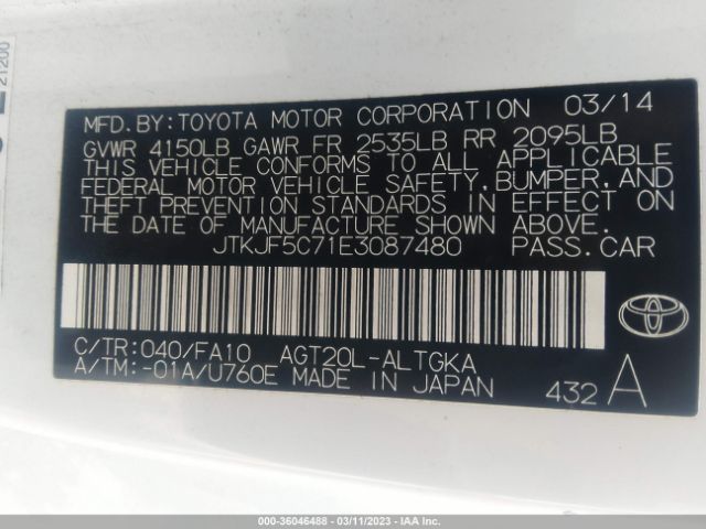 JTKJF5C71E3087480 Scion TC