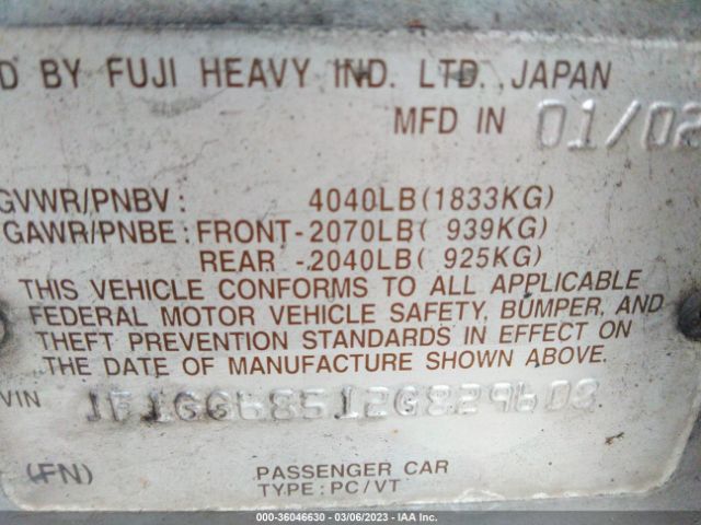JF1GG68512G829608 Subaru Impreza Wagon Outback Sport