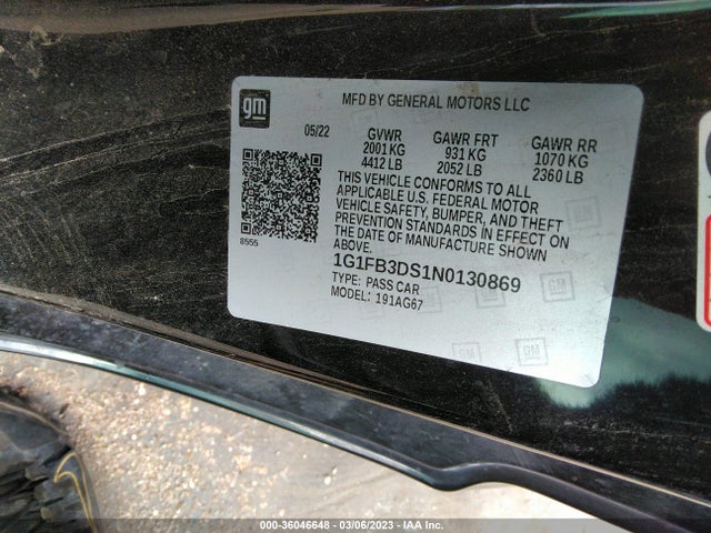 Chevrolet Camaro 1lt 2022 1G1FB3DS1N0130869 Image 9