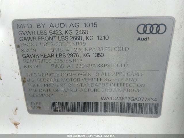 Audi Q5 Premium Plus 2016 WA1L2AFP7GA077934 Image 9