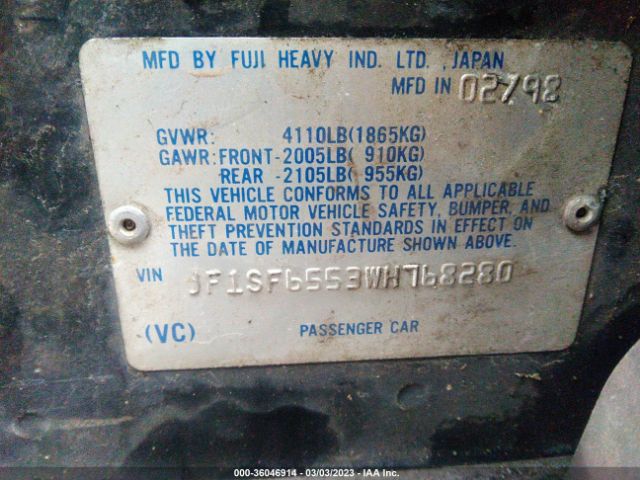 JF1SF6553WH768280 Subaru FORESTER S