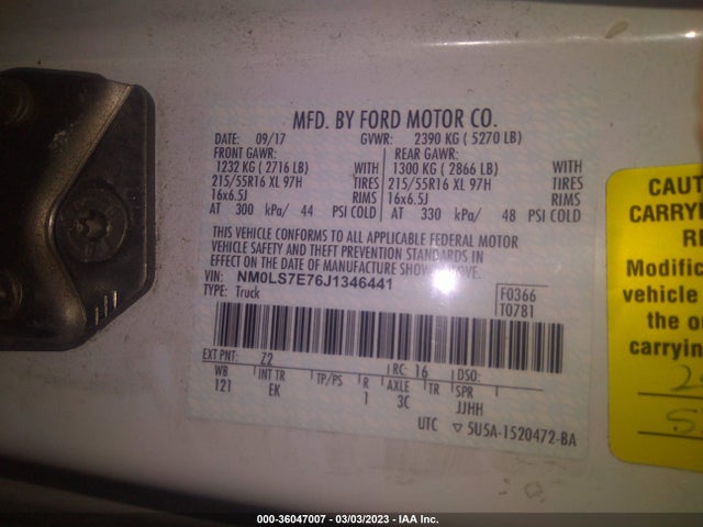 2018 Ford Transit Connect, VIN: NM0LS7E76J1346441