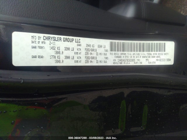 Dodge Durango Crew 2011 1D4RD4GG7BC633895 Image 10