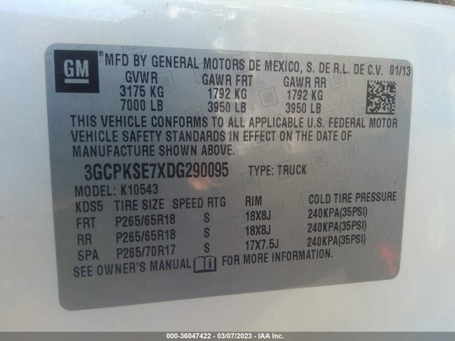 Chevrolet Silverado 1500 Lt 2013 3GCPKSE7XDG290095 Image 10