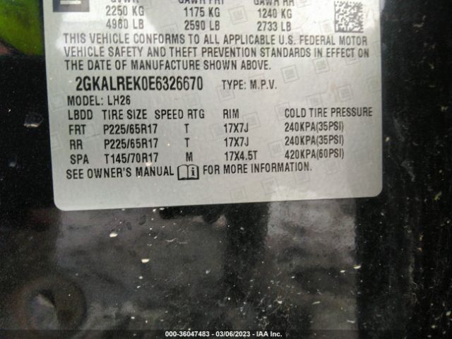 2GKALREK0E6326670 GMC Terrain Sle