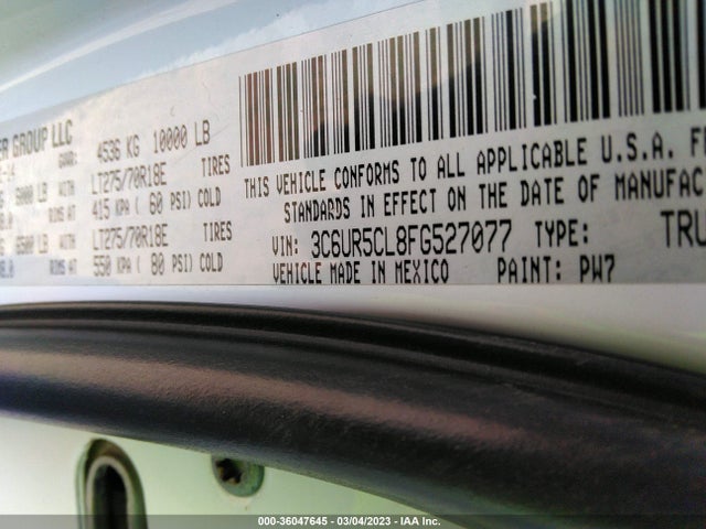 3C6UR5CL8FG527077 RAM 2500 Tradesman