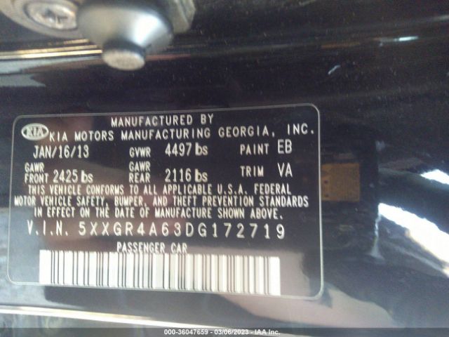 5XXGR4A63DG172719 KIA Optima Sx W/limited Pkg