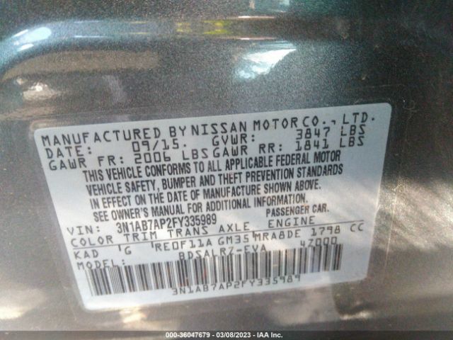3N1AB7AP2FY335989 Nissan SENTRA SR