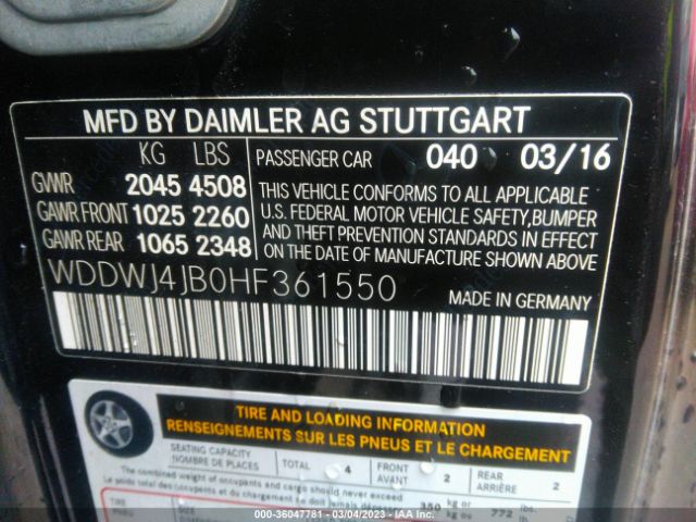 WDDWJ4JB0HF361550 Mercedes-Benz C-class C 300