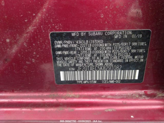 JF2GTAEC5K8291082 Subaru Crosstrek Premium