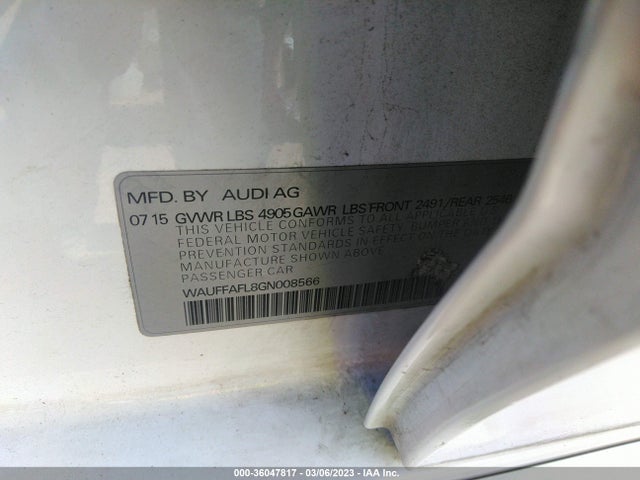 WAUFFAFL8GN008566 Audi A4 Premium Plus